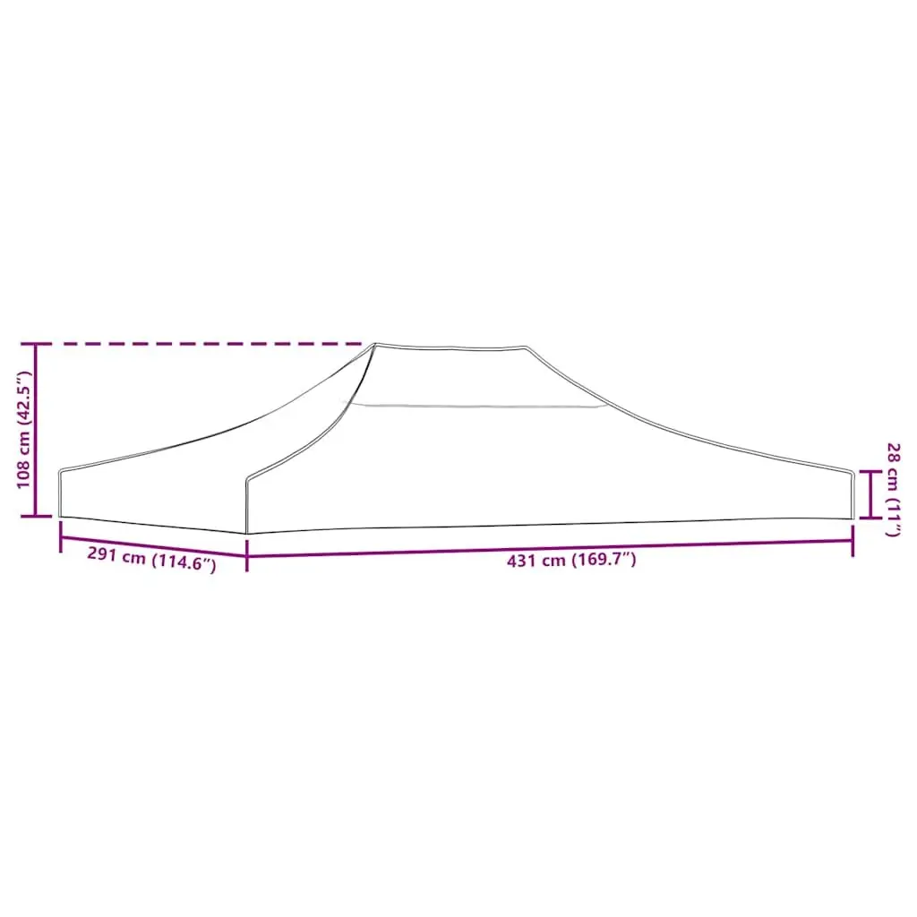 Replacement Roof for 4.5x3 m Taupe Party Tent