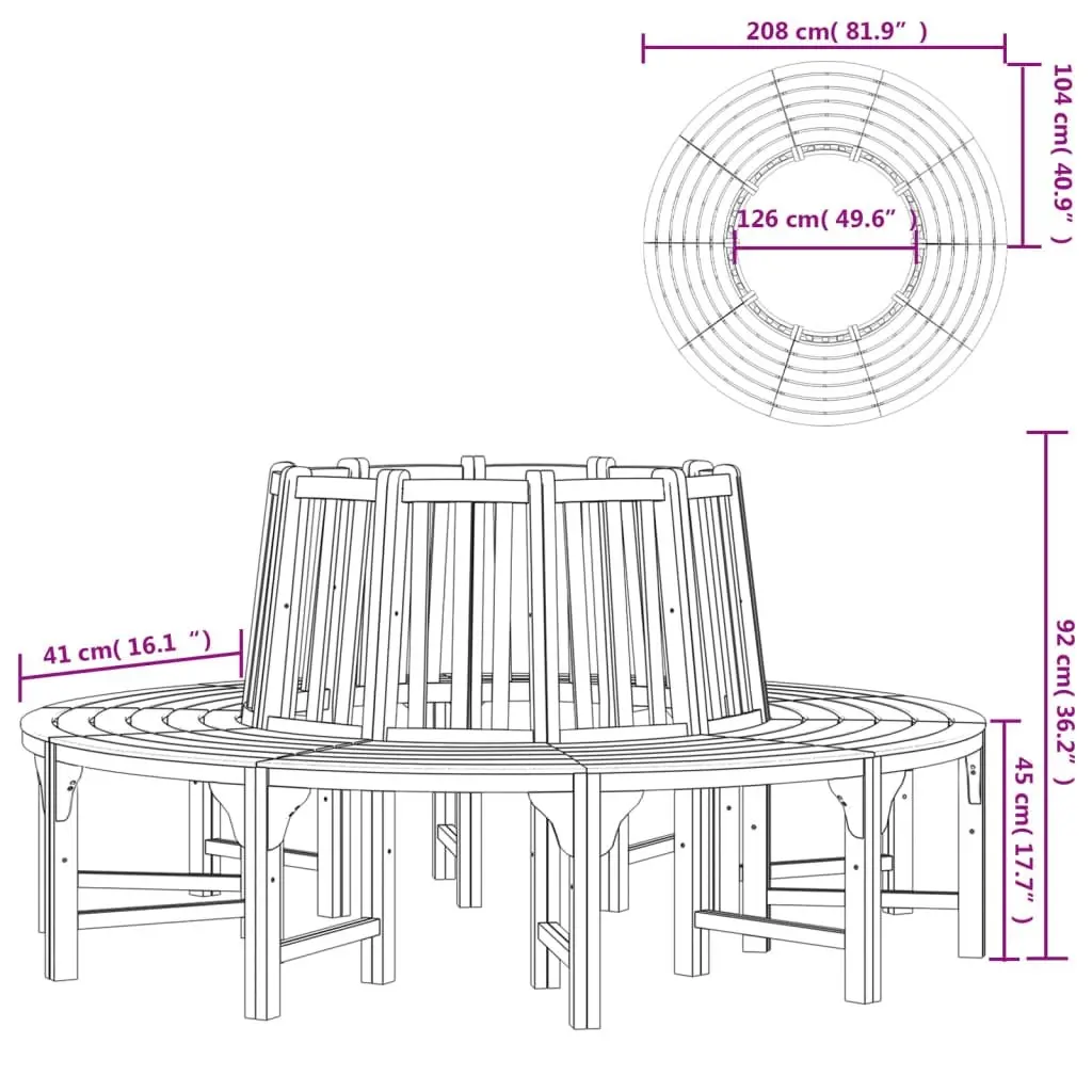 Eucalyptus Round Tree Bench for Outdoor Relaxation