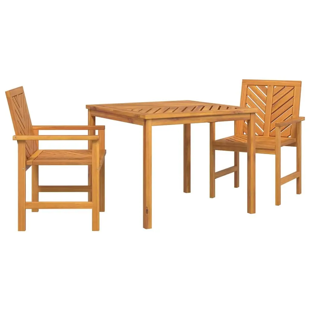 3-Piece Solid Acacia Outdoor Dining Set