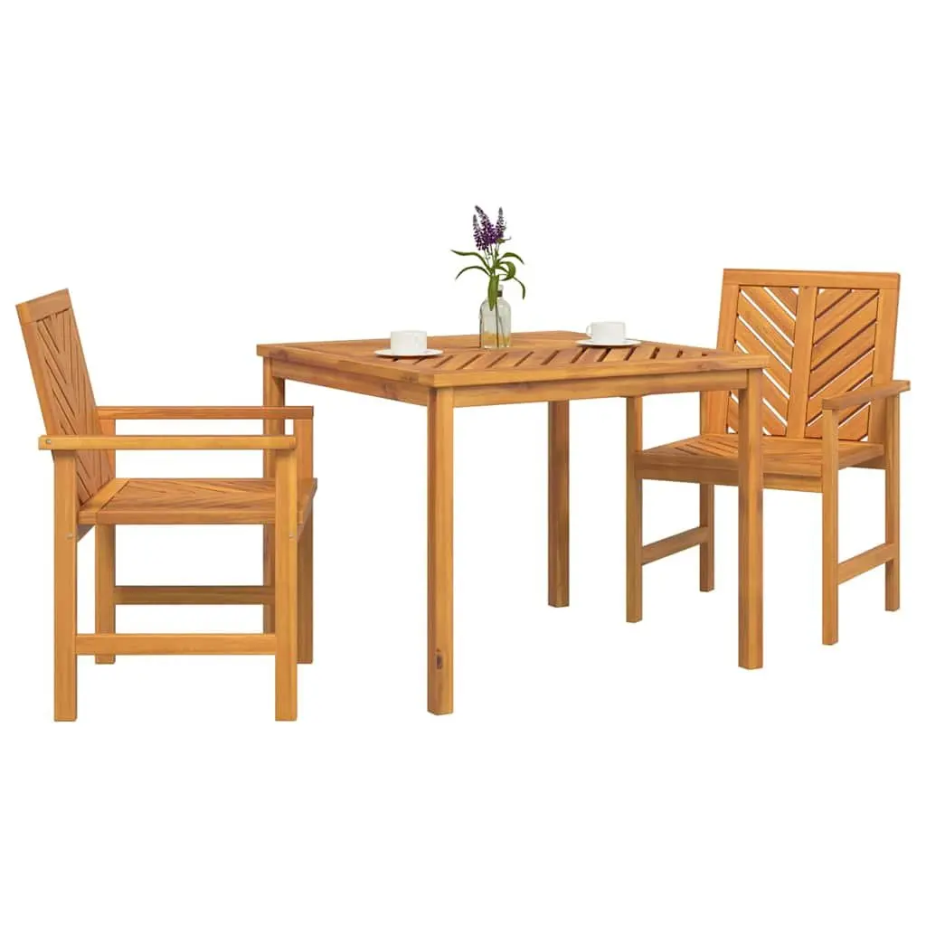 3-Piece Solid Acacia Outdoor Dining Set