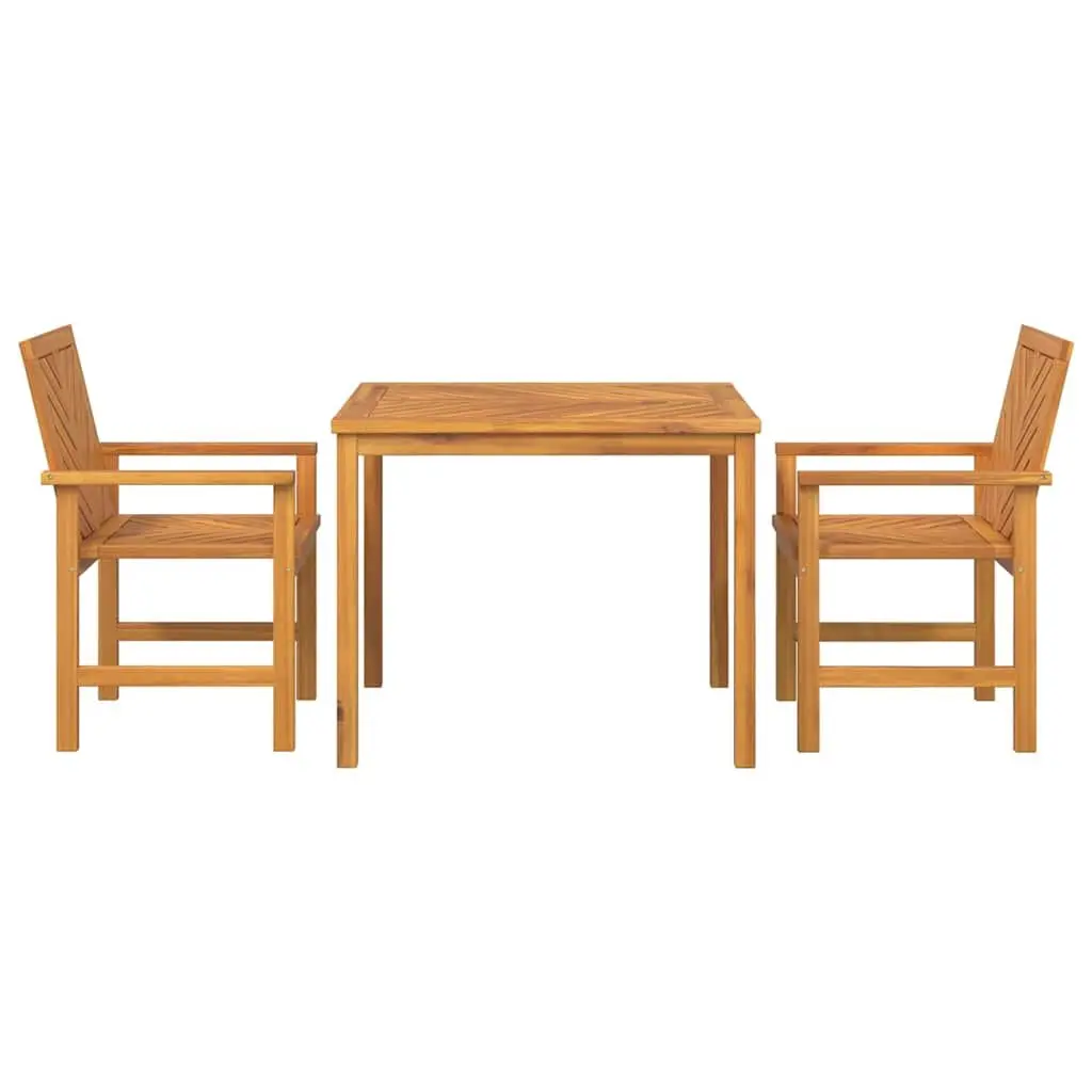 3-Piece Solid Acacia Outdoor Dining Set