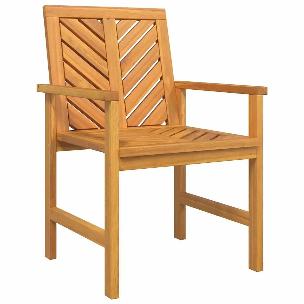 Garden Dining Set Solid Acacia Wood 5 Piece Outdoor Table Chairs Brown