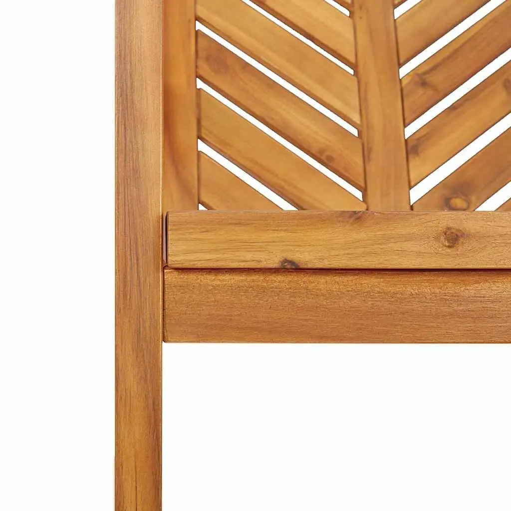 Garden Dining Set Solid Acacia Wood 6 Pieces Brown Outdoor Table Chairs Patio