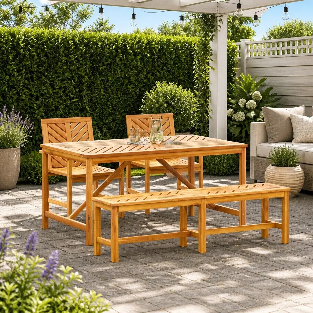 Garden Dining Set with Durable Acacia Wood