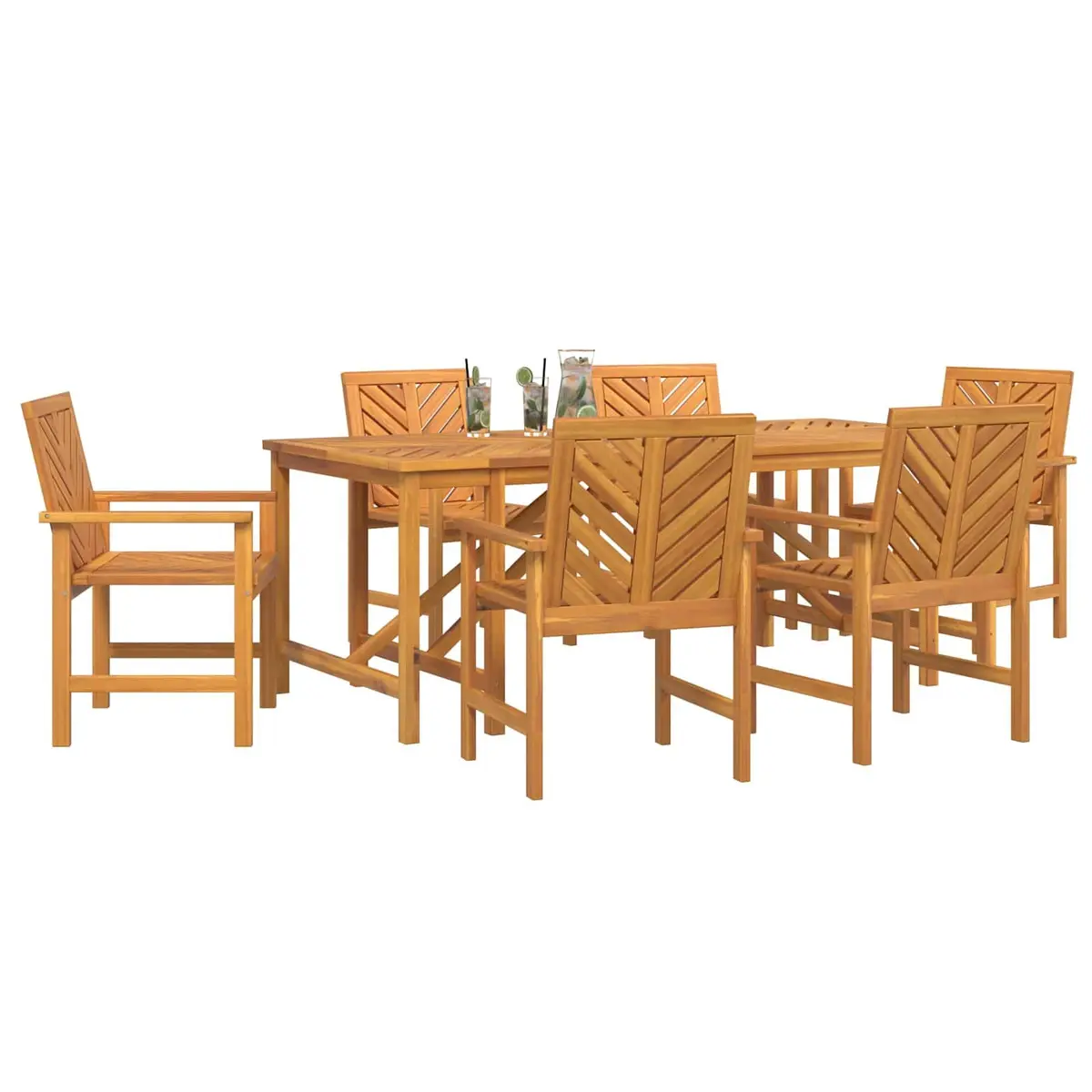Acacia Wood 7 Piece Garden Dining Set