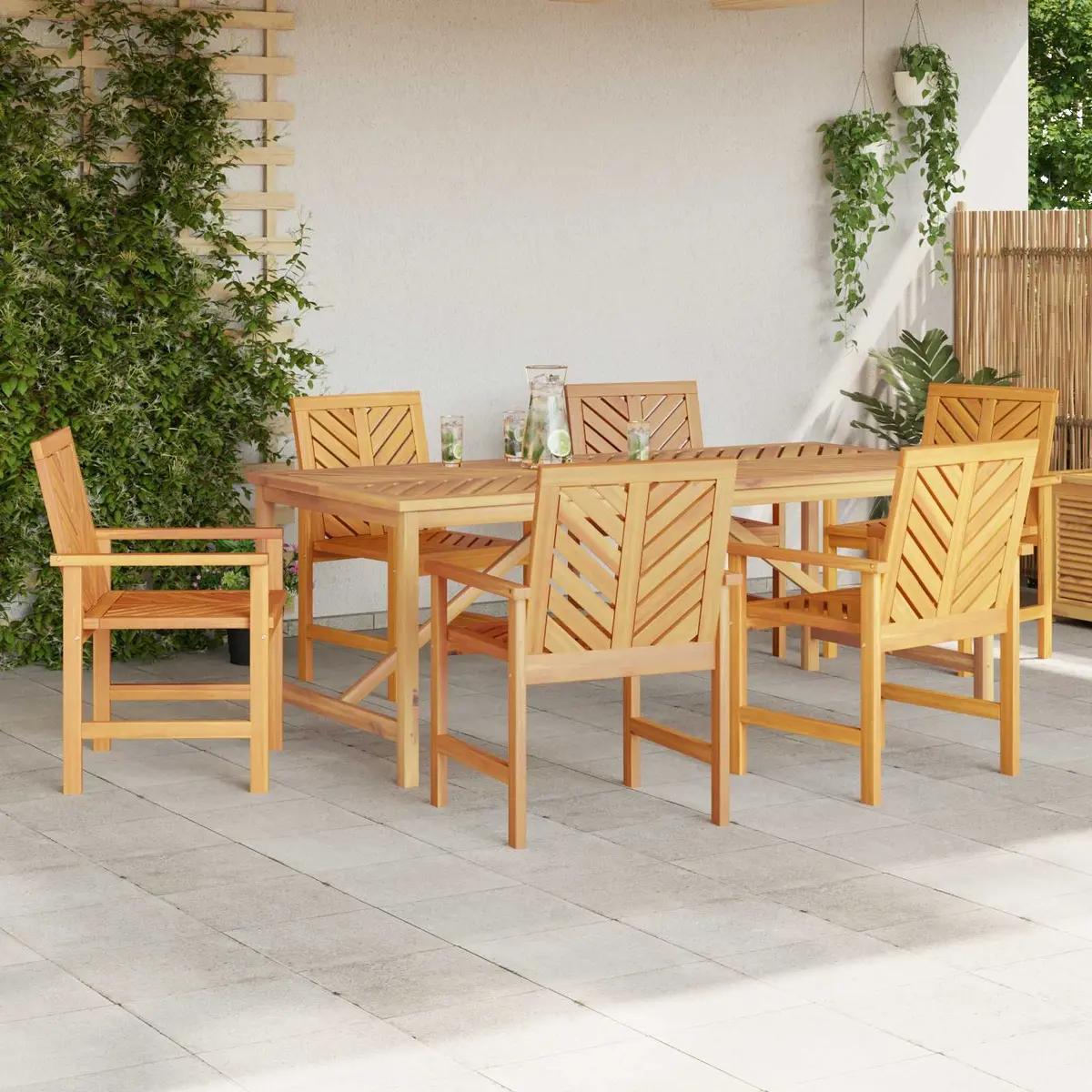 Acacia Wood 7 Piece Garden Dining Set