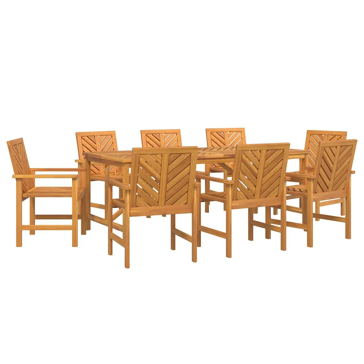 9-Piece Garden Dining Set in Solid Acacia Wood