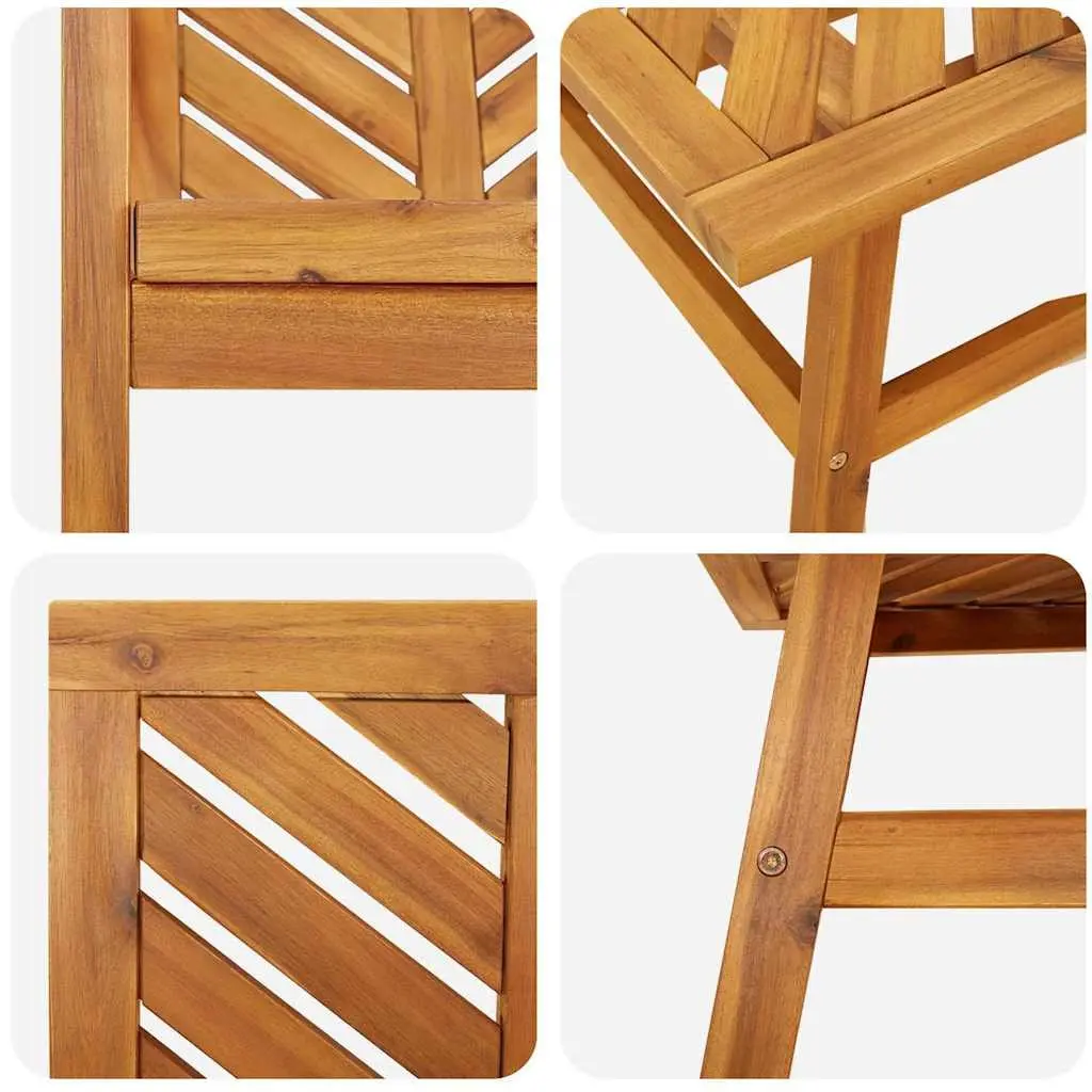 Garden Lounge Set Solid Acacia Wood 5 Pieces Brown