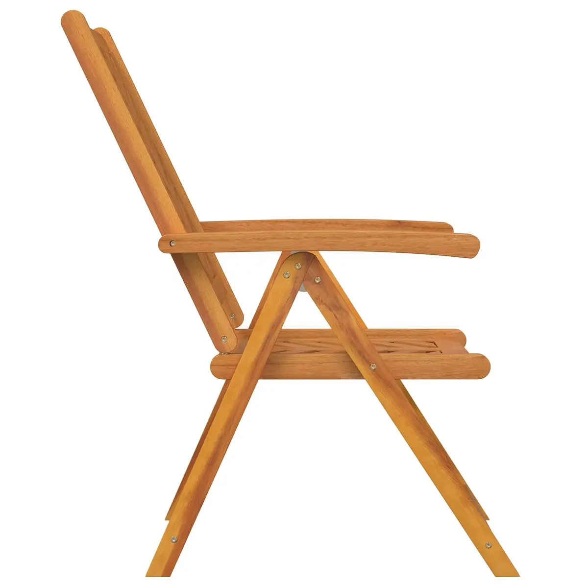 Outdoor Garden Chair 4 pcs Brown Solid Acacia Wood Reclining Patio Seating