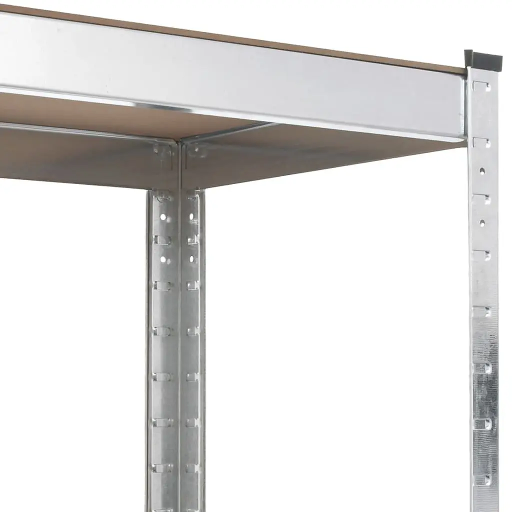 5-Layer Industrial Storage Shelves 3 pcs Silver Steel Engineered Wood Boltless