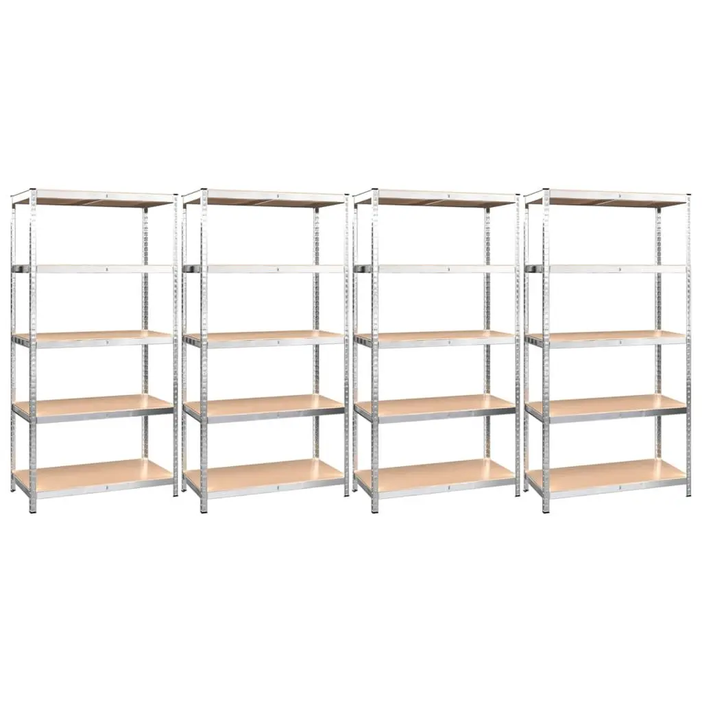 5-Layer Industrial Storage Shelves, 4 Units