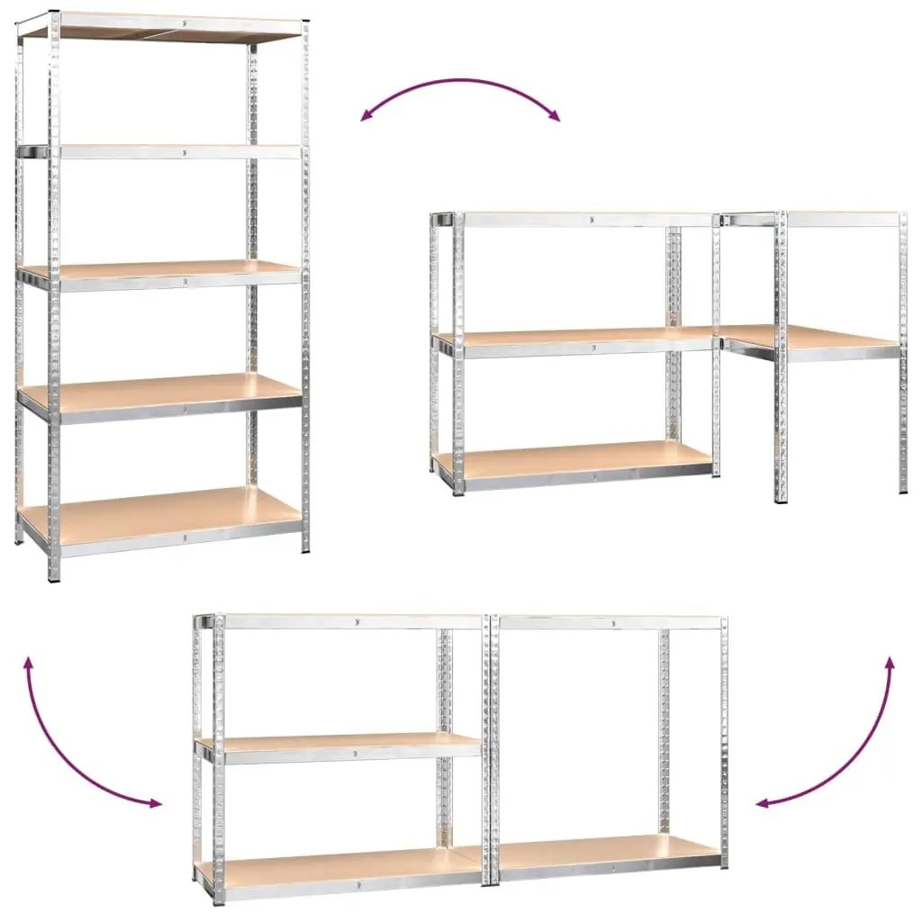 5-Layer Industrial Storage Shelves, 4 Units