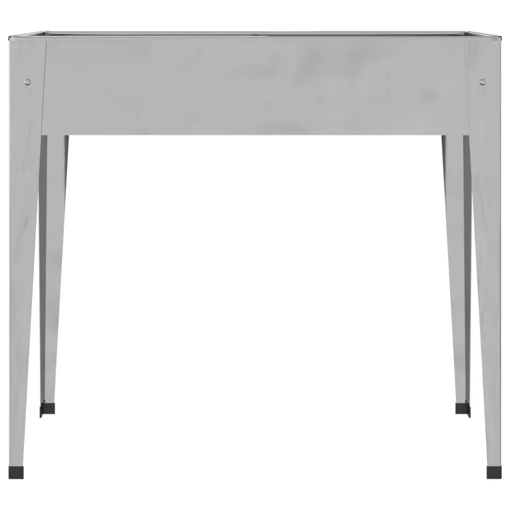 Garden Planters Galvanised Steel Raised Bed 2 pcs High Feet Silver