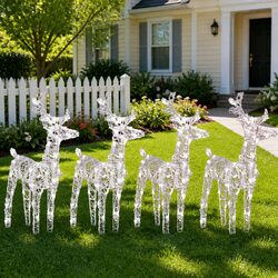 Warm White Christmas Reindeer Lights Set of 4 with 160 LEDs