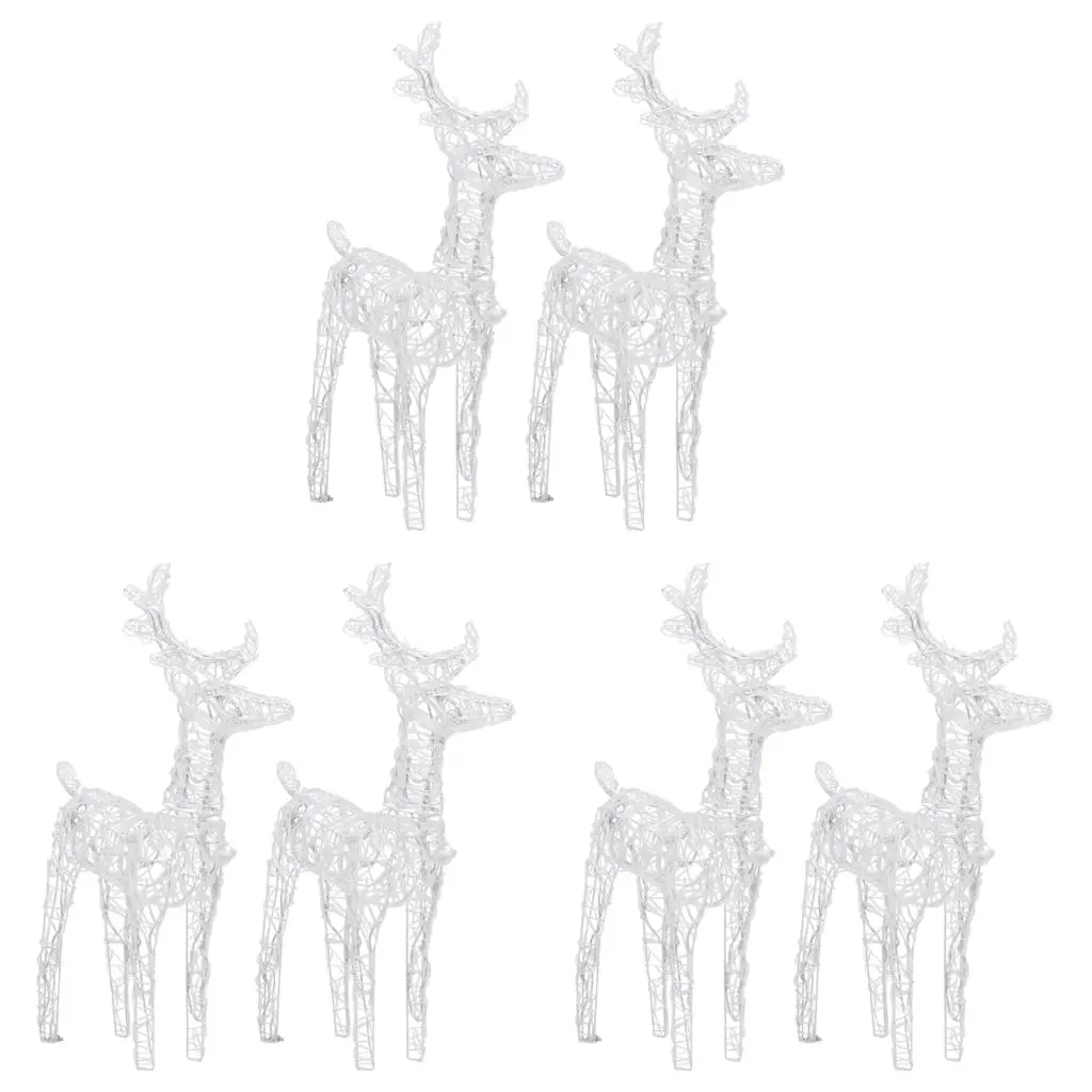 Cold White Christmas Reindeer Lights 6 Pack with LEDs