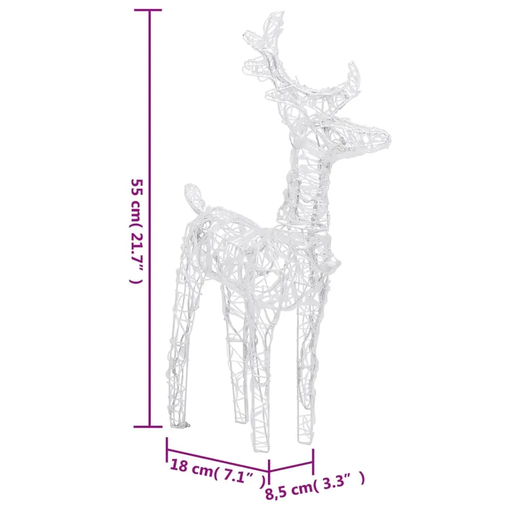 Cold White Christmas Reindeer Lights 6 Pack with LEDs