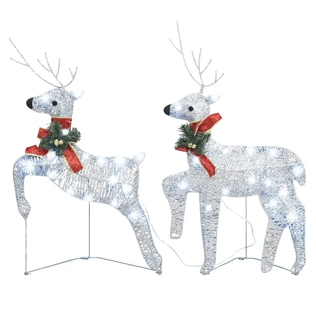 Silver Christmas Reindeer Lights with 80 LEDs