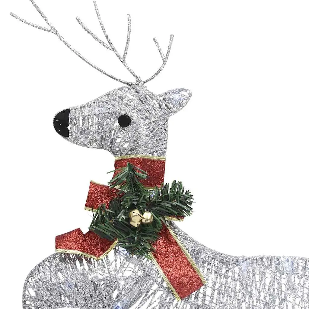 Silver Christmas Reindeer Decorations with 120 LED Lights