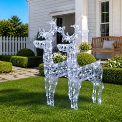 High-Quality LED Lighted Reindeer Decorations 2pc