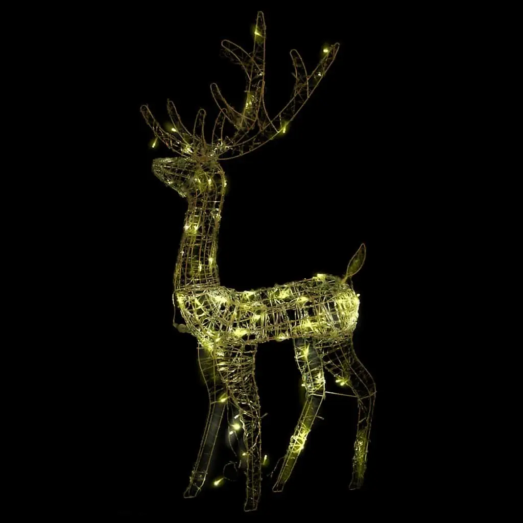 Acrylic Reindeer Decorations 128cm Warm White LED 3 Piece