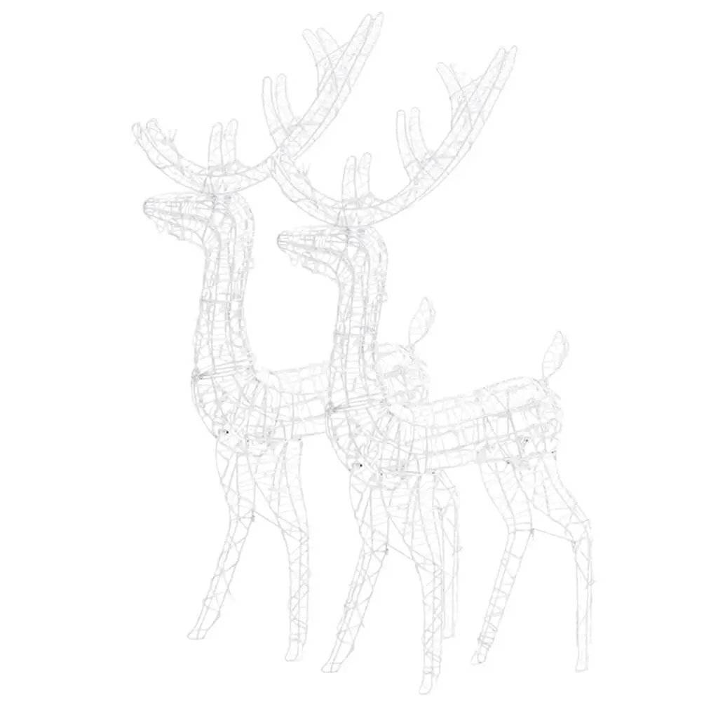 Acrylic Reindeer Christmas Decorations 128 cm Blue 2 Piece LED Lighted Garden