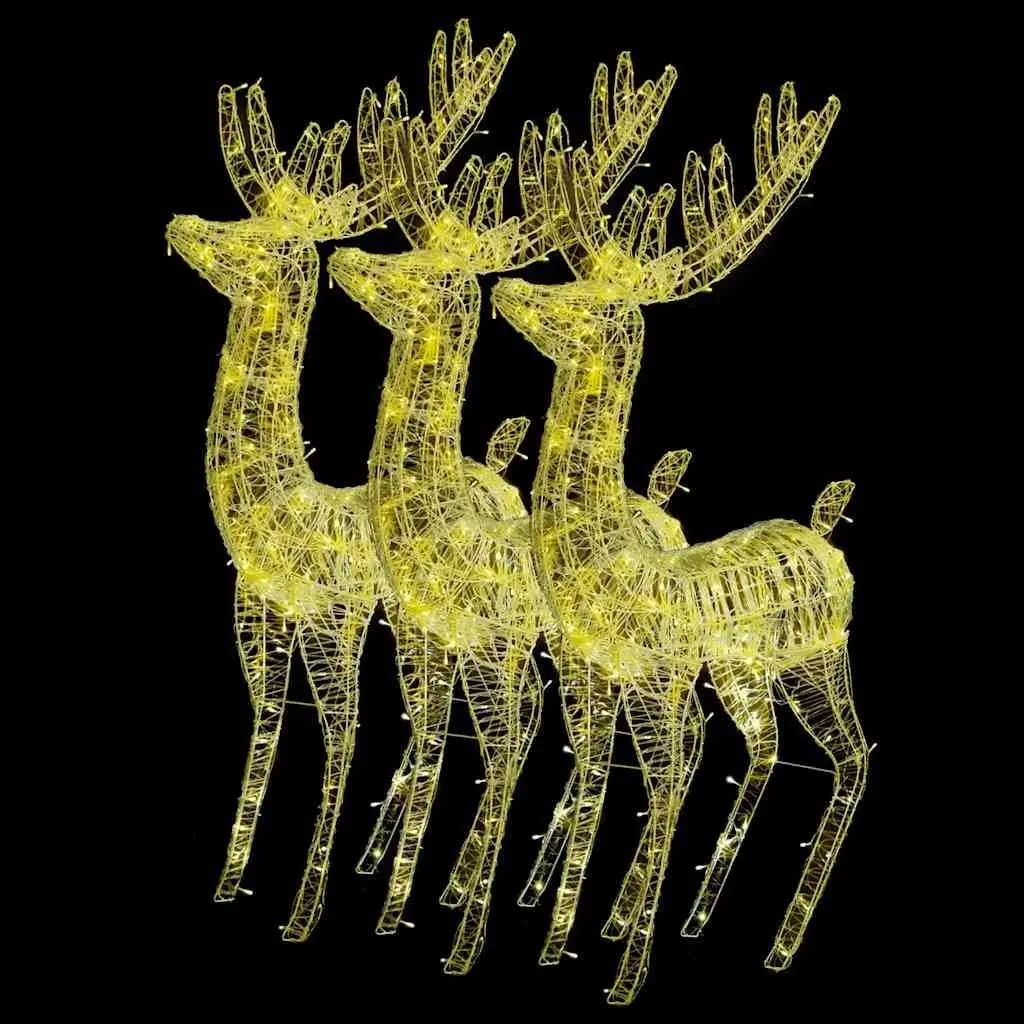 Acrylic Reindeer Lights 180cm Warm White 250 LED Outdoor Garden Decoration 3 Piece