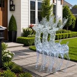 Outdoor Christmas Reindeer Decoration Set with 250 LED Lights