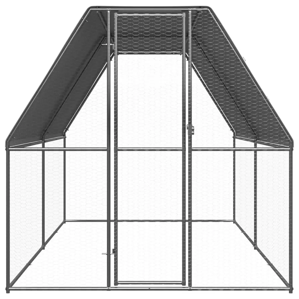 Chicken Cage Galvanised Steel 2x4x2m Silver