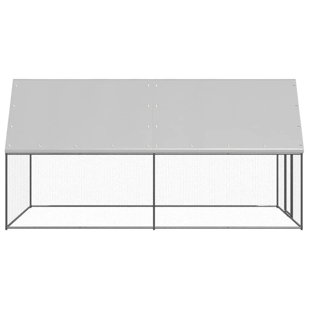 Chicken Cage Galvanised Steel 2x4x2m Silver