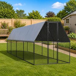 Durable Galvanised Steel Chicken Coop 2x8x2 m