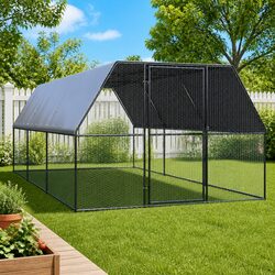 Galvanised Steel Outdoor Chicken Cage 3x6x2m Run Coop