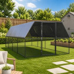 Outdoor Chicken Cage 3x8x2 m with Durable Galvanised Steel Frame