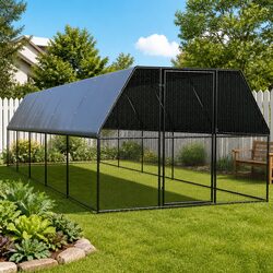 Large Galvanised Steel Chicken Cage 3x10x2m Outdoor Run