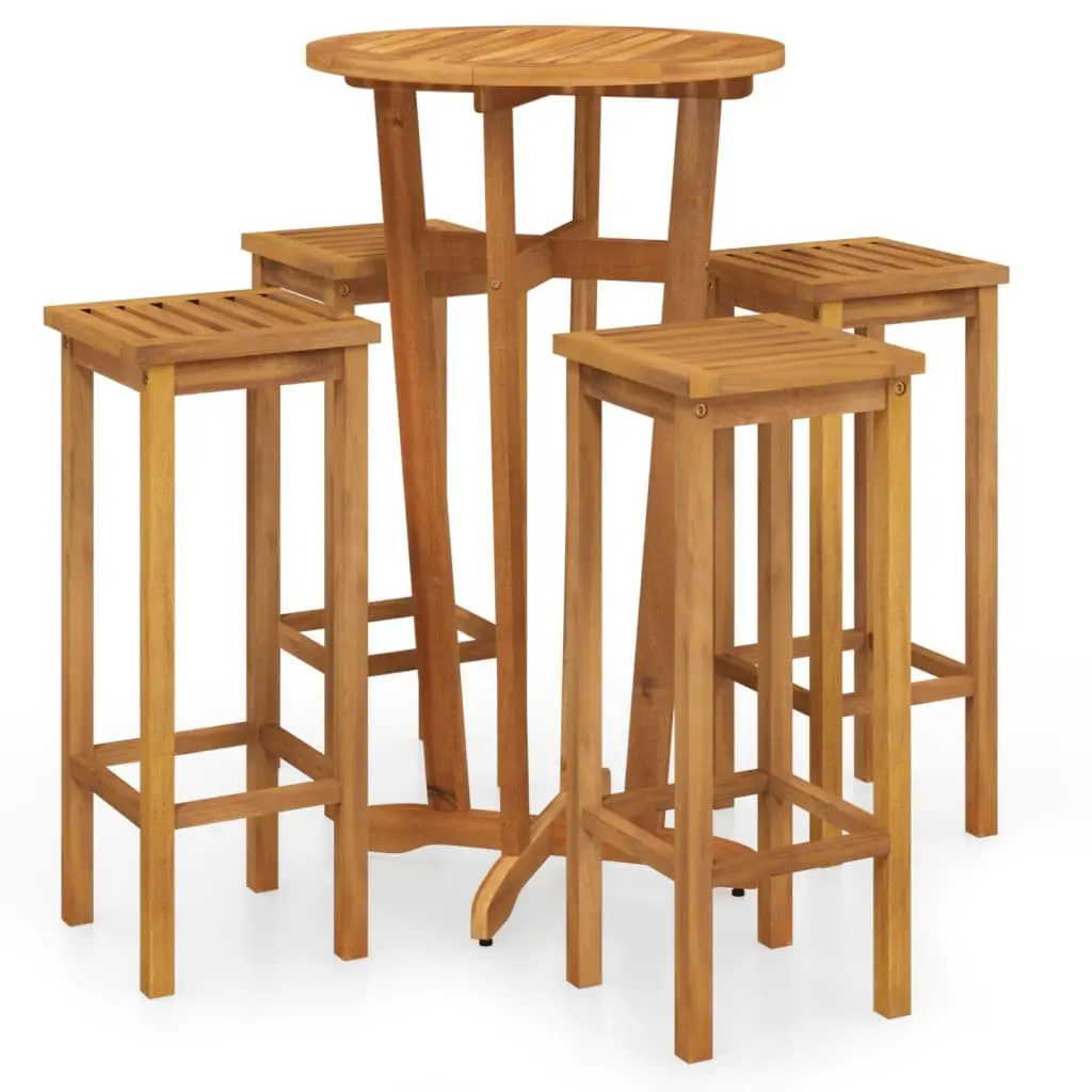 Solid Wood Acacia Garden Bar Set for Outdoor Dining