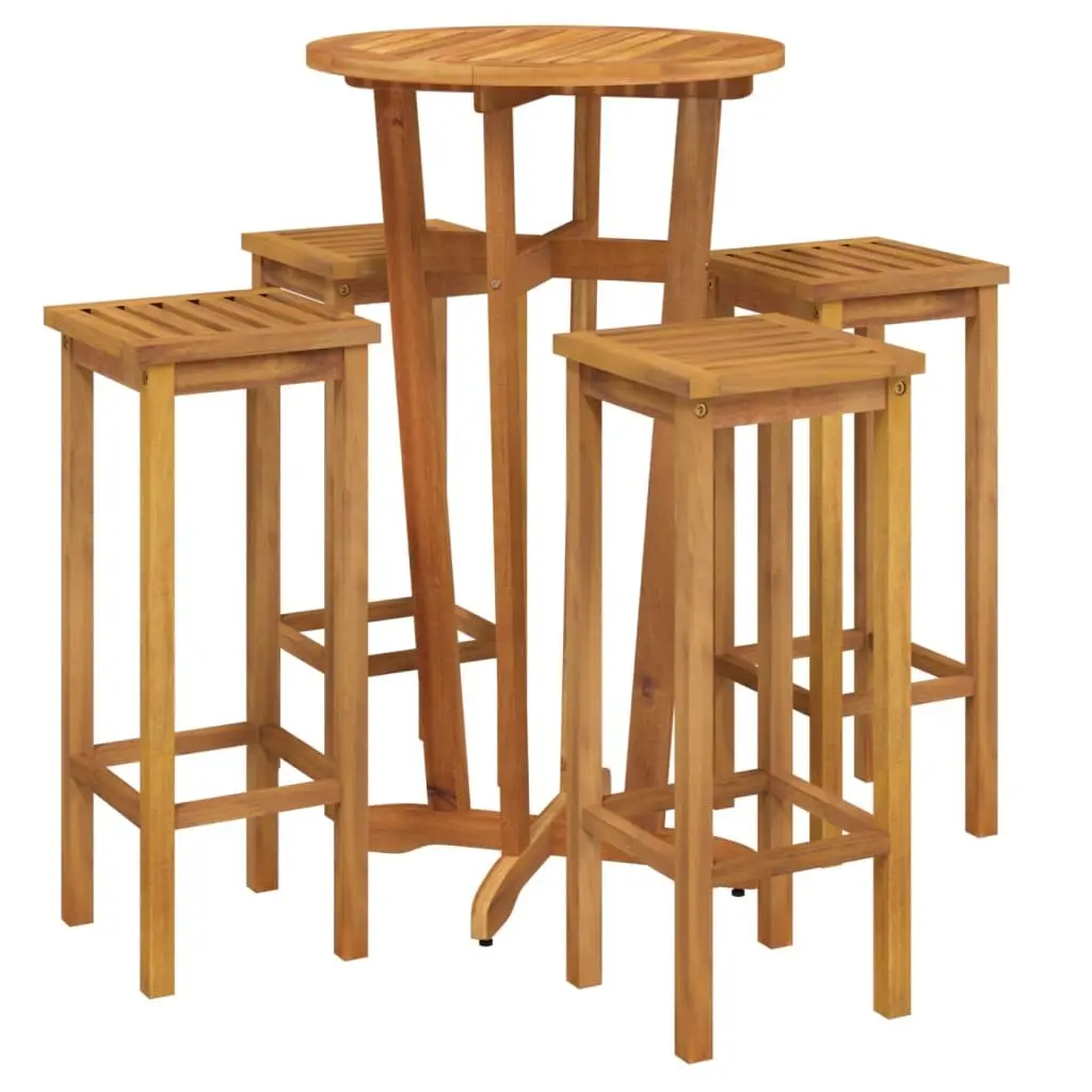 Solid Wood Acacia Garden Bar Set for Outdoor Dining