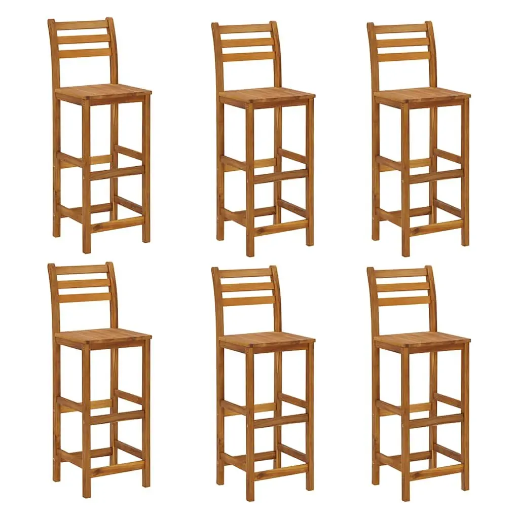 Solid Acacia Wood 7 Piece Garden Bar Set in Brown