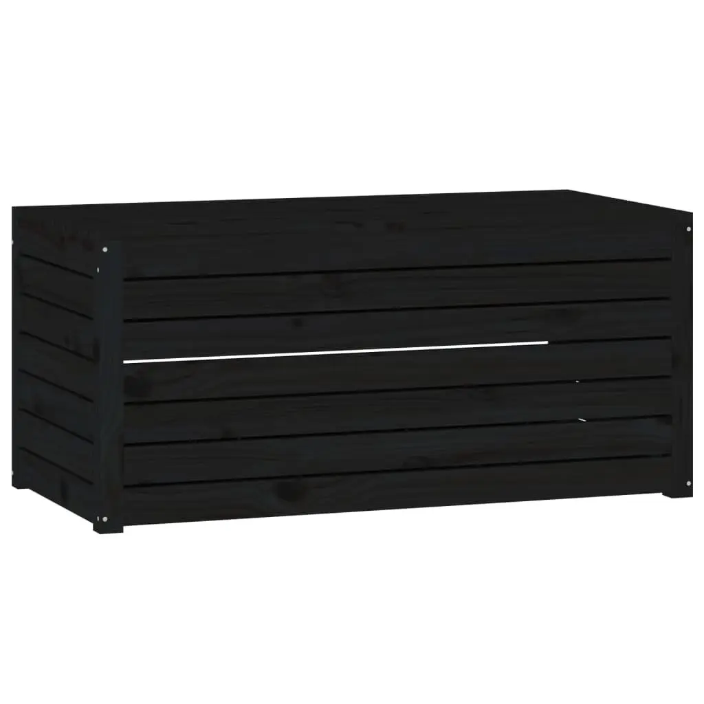 4 Piece Black Garden Storage Box Set in Pine