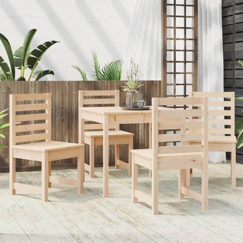 5 Piece Solid Pine Wood Outdoor Dining Set for Entertaining