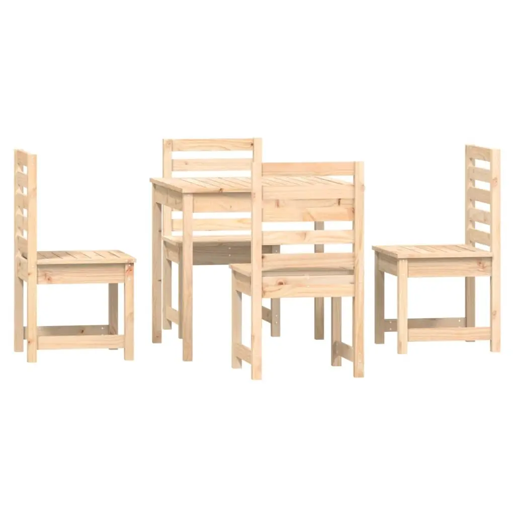 5 Piece Solid Pine Wood Outdoor Dining Set for Entertaining