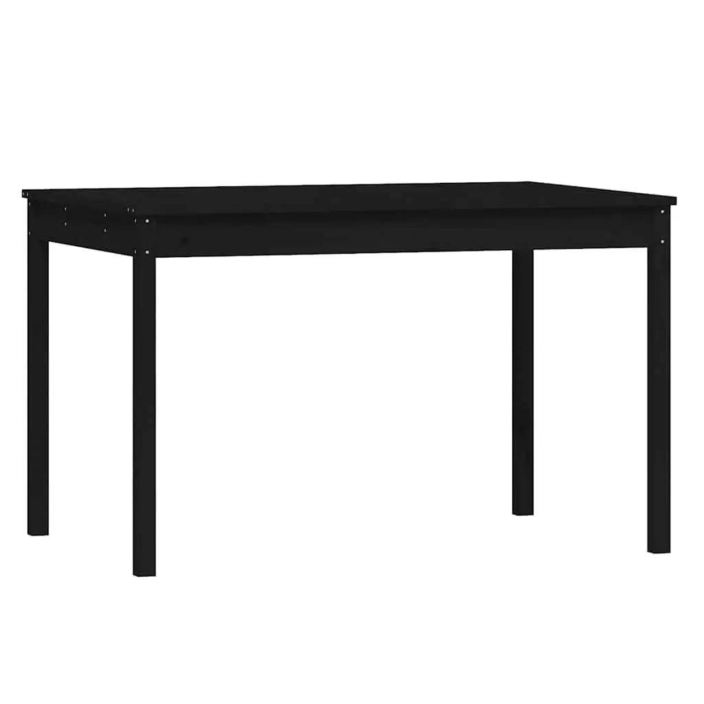 5 Piece Outdoor Dining Set Black Solid Pine