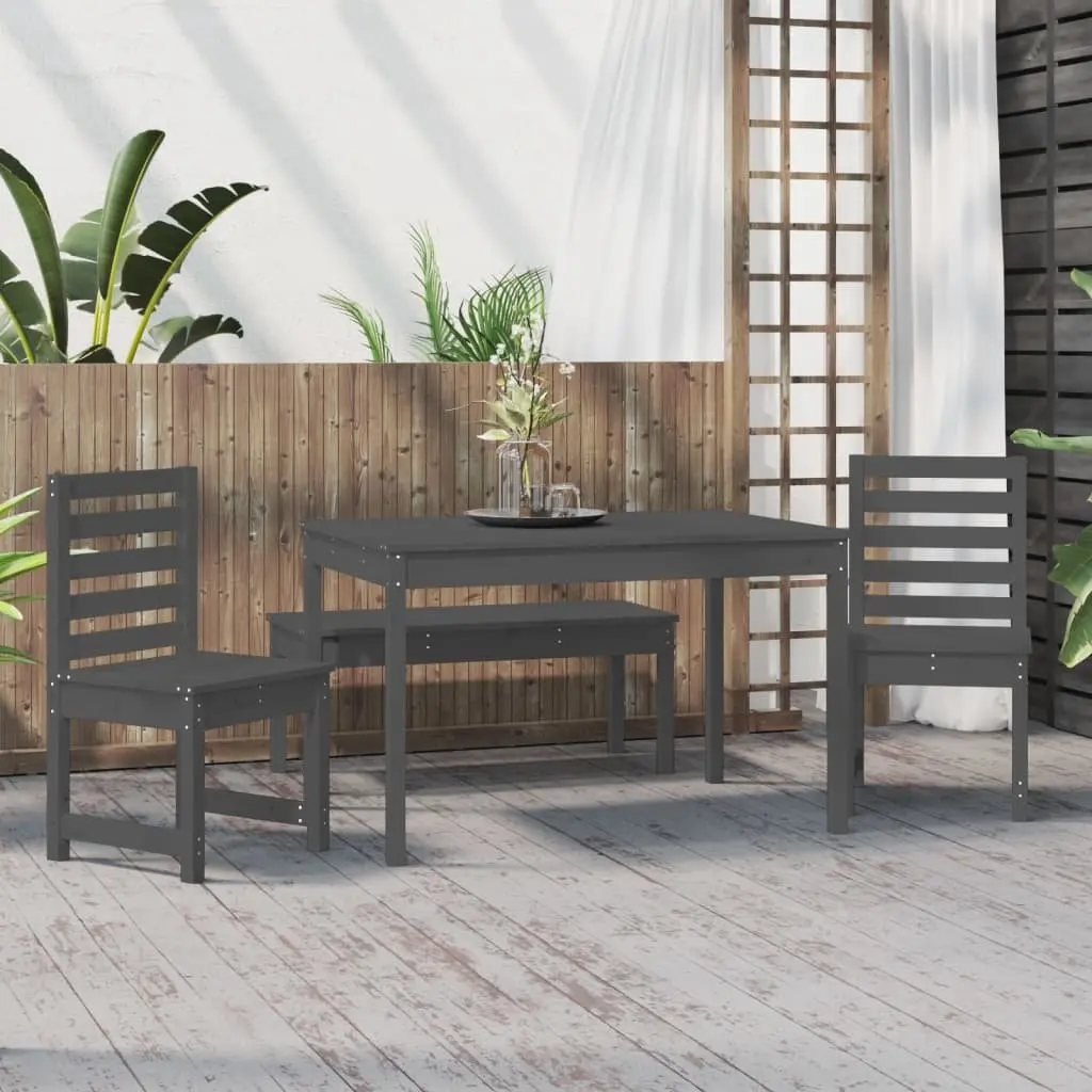 Outdoor 4-Piece Dining Set with Grey Wood Finish