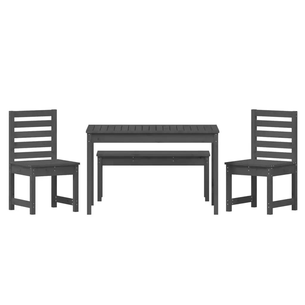 Outdoor 4-Piece Dining Set with Grey Wood Finish
