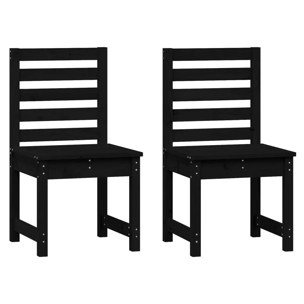 Black Pine Wood Garden Dining Set for Four