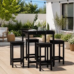 Solid Wood 5 Piece Outdoor Bar Set for Your Patio