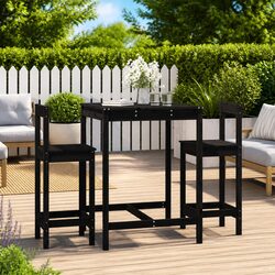 Outdoor Garden Bar Set with Sturdy Pine Wood Construction