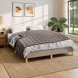 Weighted Blanket Grey 152x203 cm 7 kg Pressure Therapy Sleep Aid Comfort Quilt