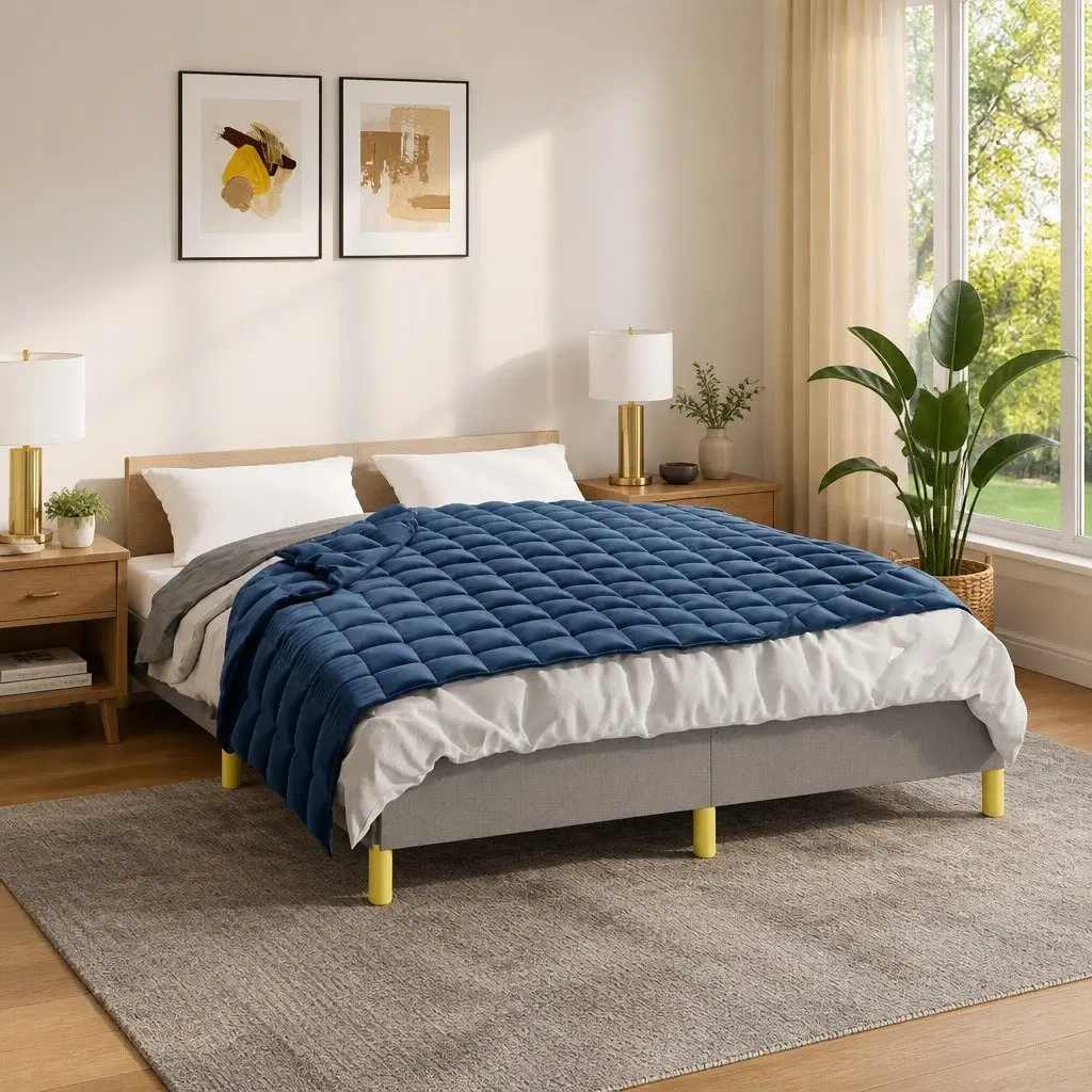 Weighted Blanket Polyester 122x183cm Blue 9kg