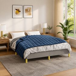 Weighted Blanket Blue 122x183cm 9kg Sleeping Aid Pressure Therapy Bedding