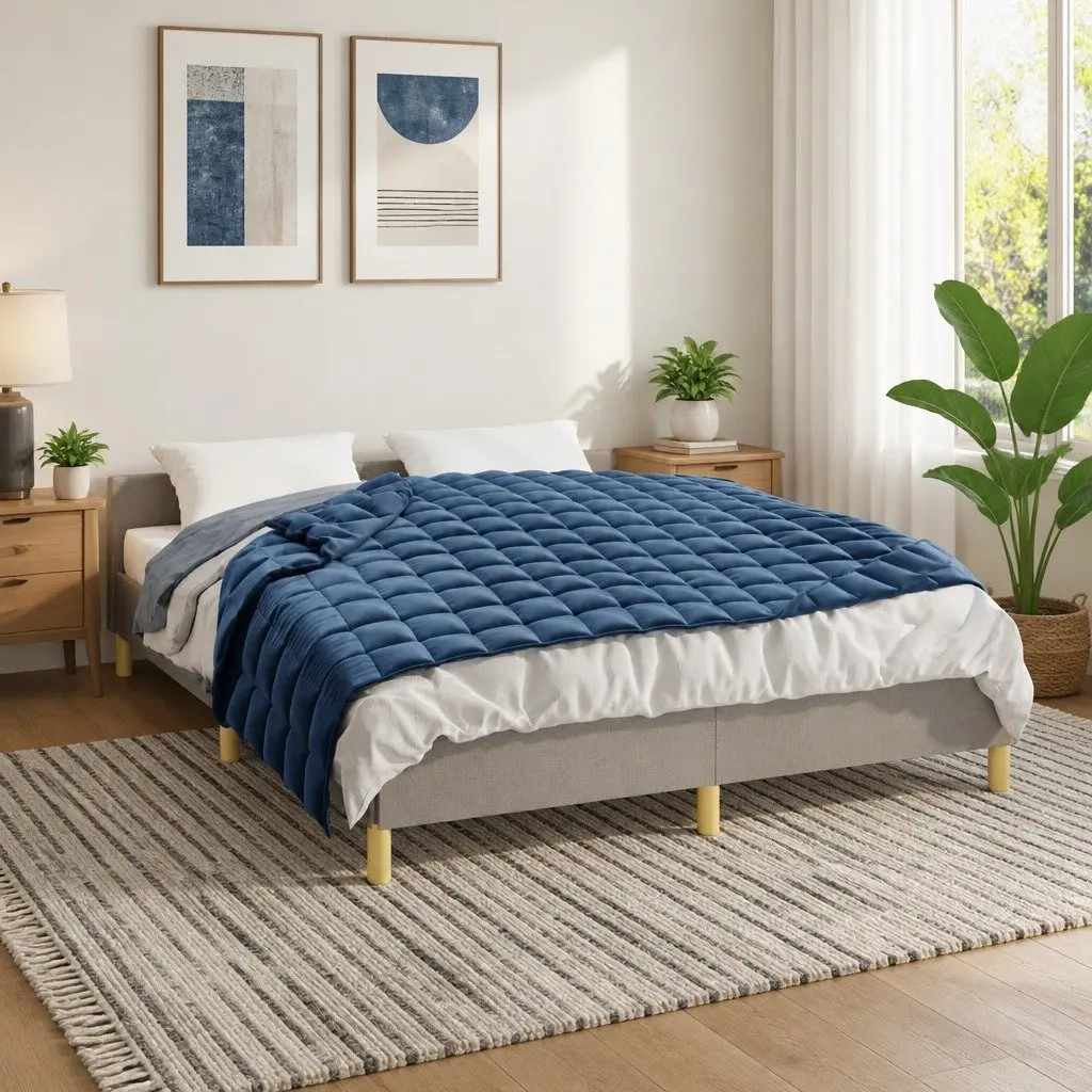 Blue Weighted Blanket 152x203 cm 11 kg