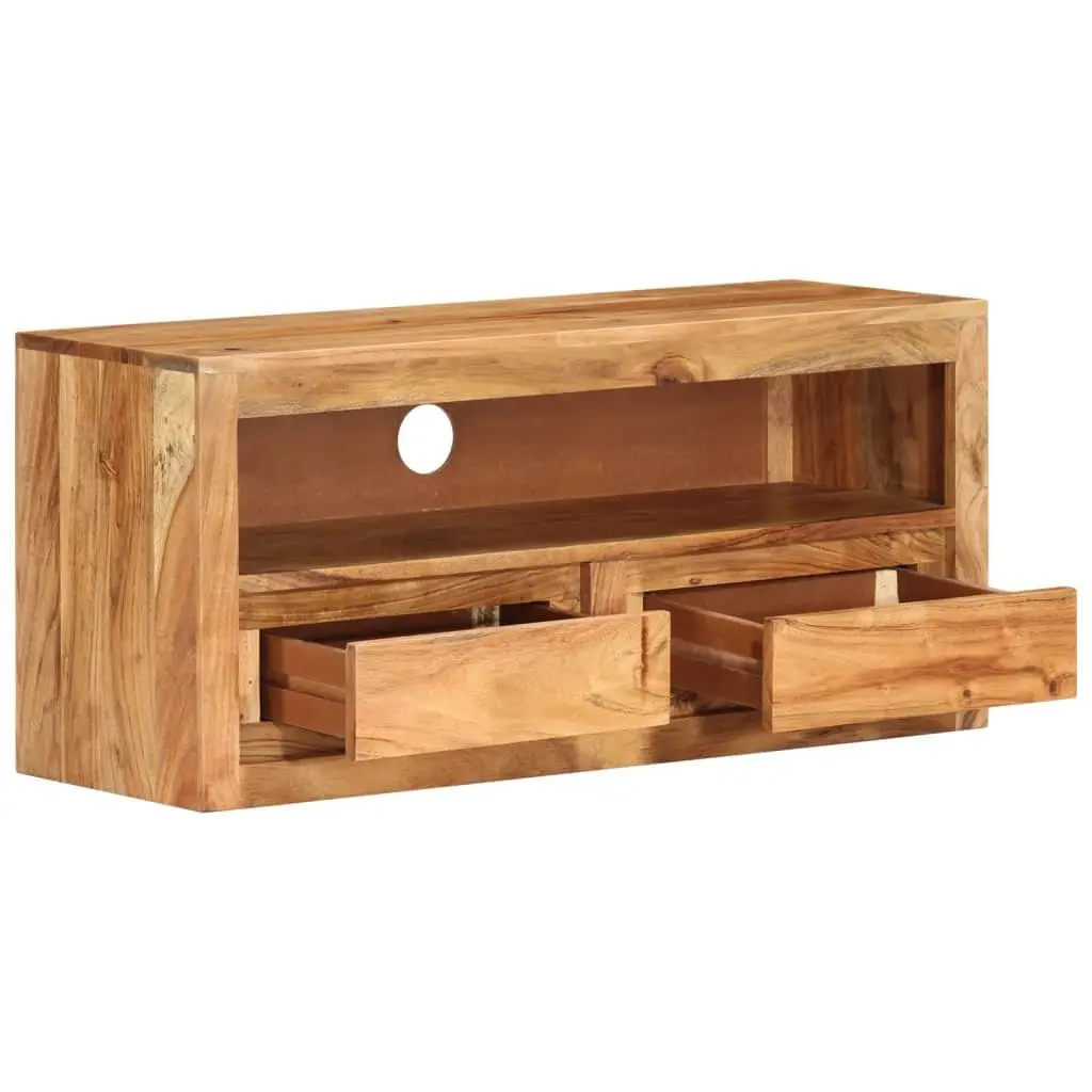 Solid Wood Acacia TV Cabinet with Storage Drawers